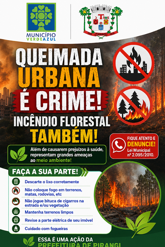 Prefeitura de Pirangi realiza Ações de Educação Ambiental sobre Queimadas.